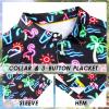 imageMens Golf Shirt Short Sleeve Dry Fit Print Moisture Wicking Performance Patterns Collared Polo ShirtNeon Flamingo