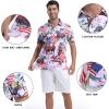 imageMens Golf Shirt Short Sleeve Dry Fit Print Moisture Wicking Performance Patterns Collared Polo ShirtPink Flag Horse