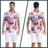 imageMens Golf Shirt Short Sleeve Dry Fit Print Moisture Wicking Performance Patterns Collared Polo ShirtPink Flag Horse