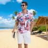 imageMens Golf Shirt Short Sleeve Dry Fit Print Moisture Wicking Performance Patterns Collared Polo ShirtPink Flag Horse