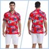 imageMens Golf Shirt Short Sleeve Dry Fit Print Moisture Wicking Performance Patterns Collared Polo ShirtRed Flag Horse