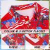 imageMens Golf Shirt Short Sleeve Dry Fit Print Moisture Wicking Performance Patterns Collared Polo ShirtRed Flag Horse