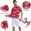 imageMens Golf Shirt Short Sleeve Dry Fit Print Moisture Wicking Performance Patterns Collared Polo ShirtRed Flag Horse