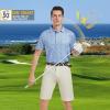 imageMens Golf Shirt Short Sleeve Dry Fit Print Moisture Wicking Performance Patterns Collared Polo ShirtSky Blue Palm