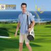 imageMens Golf Shirt Short Sleeve Dry Fit Print Moisture Wicking Performance Patterns Collared Polo ShirtSky Blue Palm