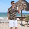 imageMens Golf Shirt Short Sleeve Dry Fit Print Moisture Wicking Performance Patterns Collared Polo ShirtTribal Skull