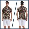 imageMens Golf Shirt Short Sleeve Dry Fit Print Moisture Wicking Performance Patterns Collared Polo ShirtTribal Skull