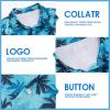 imageMens Hawaiian Shirts Regular Fit Short Sleeve Casual Button Down Summer Tropical Beach ShirtsBlue Palm Tree