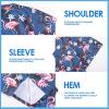 imageMens Hawaiian Shirts Regular Fit Short Sleeve Casual Button Down Summer Tropical Beach ShirtsFlamingo Leaves