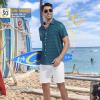 imageMens Hawaiian Shirts Regular Fit Short Sleeve Casual Button Down Summer Tropical Beach ShirtsGreen Clover