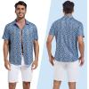 imageMens Hawaiian Shirts Regular Fit Short Sleeve Casual Button Down Summer Tropical Beach ShirtsNavy Palm Tree