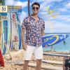 imageMens Hawaiian Shirts Regular Fit Short Sleeve Casual Button Down Summer Tropical Beach ShirtsNavy Usa Flag