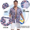 imageMens Hawaiian Shirts Regular Fit Short Sleeve Casual Button Down Summer Tropical Beach ShirtsNavy Usa Flag