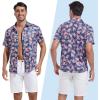 imageMens Hawaiian Shirts Regular Fit Short Sleeve Casual Button Down Summer Tropical Beach ShirtsNavy Usa Flag