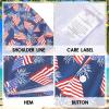 imageMens Hawaiian Shirts Regular Fit Short Sleeve Casual Button Down Summer Tropical Beach ShirtsNavy Usa Flag