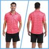 imageMens Hawaiian Shirts Regular Fit Short Sleeve Casual Button Down Summer Tropical Beach ShirtsPink Beer