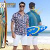 imageMens Hawaiian Shirts Regular Fit Short Sleeve Casual Button Down Summer Tropical Beach ShirtsTropical Flower