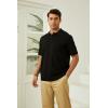 imageMens Knit Polo Shirts Casual Short Sleeve Classic Button Polo TShirt Fashion Summer Collared Pullover Golf ShirtLightkhaki