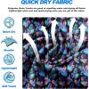imageMens Swim Trunks Quick Dry Board Shorts with Mesh Lining Breathable Surf Beach Shorts Swimwear Bathing SuitsBlue Purple Palm Leaf