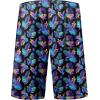 imageMens Swim Trunks Quick Dry Board Shorts with Mesh Lining Breathable Surf Beach Shorts Swimwear Bathing SuitsBlue Purple Palm Leaf