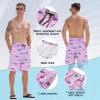 imageMens Swim Trunks Quick Dry Board Shorts with Mesh Lining Breathable Surf Beach Shorts Swimwear Bathing SuitsPink Shark6