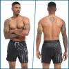 imageMens Swim Trunks with Compression Liner 55quot Board Shorts with Zipper Pockets 2 in 1 Quick Dry Bathing SuitsBlack American Flagc