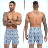 imageMens Swim Trunks with Compression Liner 55quot Board Shorts with Zipper Pockets 2 in 1 Quick Dry Bathing SuitsBlue Leavesc