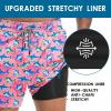 imageMens Swim Trunks with Compression Liner 55quot Board Shorts with Zipper Pockets 2 in 1 Quick Dry Bathing SuitsCartoon Shark