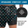 imageMens Swim Trunks with Compression Liner 55quot Board Shorts with Zipper Pockets 2 in 1 Quick Dry Bathing SuitsGrey Blue Shark