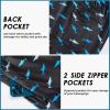 imageMens Swim Trunks with Compression Liner 55quot Board Shorts with Zipper Pockets 2 in 1 Quick Dry Bathing SuitsGrey Blue Shark