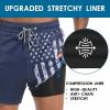 imageMens Swim Trunks with Compression Liner 55quot Board Shorts with Zipper Pockets 2 in 1 Quick Dry Bathing SuitsNavy American Flagc
