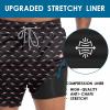 imageMens Swim Trunks with Compression Liner 55quot Board Shorts with Zipper Pockets 2 in 1 Quick Dry Bathing SuitsPink Shark