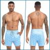 imageMens Swim Trunks with Compression Liner 55quot Board Shorts with Zipper Pockets 2 in 1 Quick Dry Bathing SuitsSky Blue Beerc