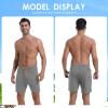 imageMens Swim Trunks with Compression Liner 7quot Board Shorts with Zipper Pockets 2 in 1 Quick Dry Bathing SuitsGrayorange