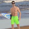 imageMens Swim Trunks with Compression Liner 7quot Board Shorts with Zipper Pockets 2 in 1 Quick Dry Bathing SuitsGreenlavender