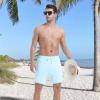 imageMens Swim Trunks with Compression Liner 7quot Board Shorts with Zipper Pockets 2 in 1 Quick Dry Bathing SuitsHaze Bluewhite