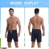 imageMens Swim Trunks with Compression Liner 7quot Board Shorts with Zipper Pockets 2 in 1 Quick Dry Bathing SuitsNavylake Blue