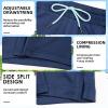 imageMens Swim Trunks with Compression Liner 7quot Board Shorts with Zipper Pockets 2 in 1 Quick Dry Bathing SuitsNavyminty Green
