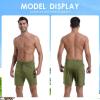 imageMens Swim Trunks with Compression Liner 7quot Board Shorts with Zipper Pockets 2 in 1 Quick Dry Bathing SuitsOlive Greencoffee Brown