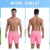 imageMens Swim Trunks with Compression Liner 7quot Board Shorts with Zipper Pockets 2 in 1 Quick Dry Bathing SuitsPinkpeacock Blue