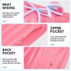imageMens Swim Trunks with Compression Liner 7quot Board Shorts with Zipper Pockets 2 in 1 Quick Dry Bathing SuitsPinkpeacock Blue