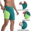 imageMens Swim Trunks with Compression Liner 7quot Board Shorts with Zipper Pockets 2 in 1 Quick Dry Bathing SuitsTurquoisegreen