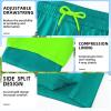 imageMens Swim Trunks with Compression Liner 7quot Board Shorts with Zipper Pockets 2 in 1 Quick Dry Bathing SuitsTurquoisegreen