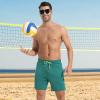 imageMens Swim Trunks with Compression Liner 7quot Board Shorts with Zipper Pockets 2 in 1 Quick Dry Bathing SuitsTurquoisegreen