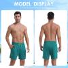 imageMens Swim Trunks with Compression Liner 7quot Board Shorts with Zipper Pockets 2 in 1 Quick Dry Bathing SuitsTurquoisegreen