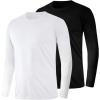 imageMens UPF 50 Long Sleeve Shirts 2 Pack Long Sleeve UV Sun Protection Rash Guard Athletic Fishing Running Swimming Tees