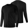 imageMens UPF 50 Long Sleeve Shirts 2 Pack Long Sleeve UV Sun Protection Rash Guard Athletic Fishing Running Swimming TeesA1 Black  Black