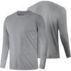 imageMens UPF 50 Long Sleeve Shirts 2 Pack Long Sleeve UV Sun Protection Rash Guard Athletic Fishing Running Swimming TeesA1 Grey  Grey