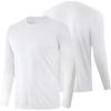 imageMens UPF 50 Long Sleeve Shirts 2 Pack Long Sleeve UV Sun Protection Rash Guard Athletic Fishing Running Swimming TeesA1 White  White