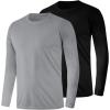 imageMens UPF 50 Long Sleeve Shirts 2 Pack Long Sleeve UV Sun Protection Rash Guard Athletic Fishing Running Swimming TeesC1 Black  Grey